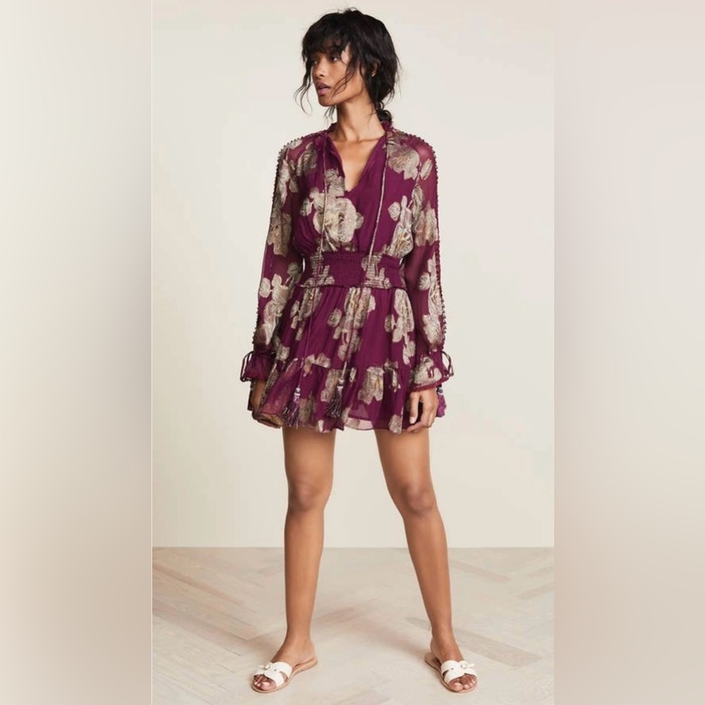 Hemant & Nandita floral shimmer dress size S - Picture 2 of 16